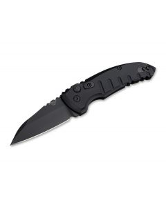 Hogue A01-Microswitch Wharncliffe preto fosco canivete automático