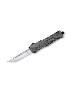 CobraTec Large CTK-1 automatic knife OTF Woodland Camo with D2 Droppoint blade