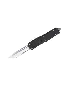 CobraTec Large FS-X Black Tanto Serrated automatic knife OTF