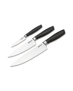 Böker Core Professional trio di coltelli da chef con canovaccio