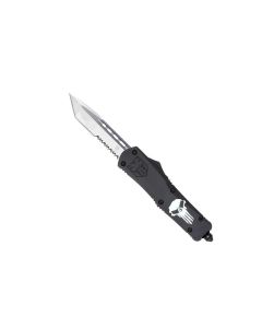 CobraTec Large FS-3 Punisher noir couteau automatique OTF à lame tanto dentelée