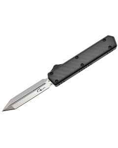 Golgoth G11E1 Carbon automatic knife OTF with double-edged sword blade