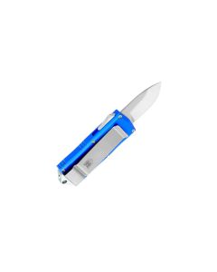 CobraTec OTF Money Clip blue OTF automatic knife with drop point blade
