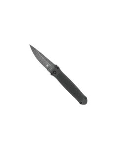 CobraTec Black Quick Strike Hidden Release automatic knife with black stonewash blade
