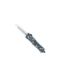 CobraTec Small CTK-1 Blue Cobra Skin Dagger Not Serrated Automatikmesser OTF